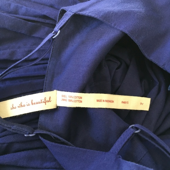 ANTHROPOLOGIE Maeve Royal Blue Empire V-Neck Dress - Picture 9 of 9